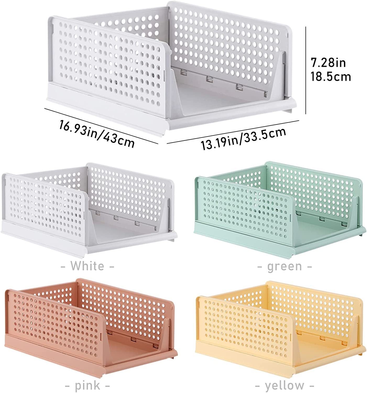 Clear Plastic Clothes Storage Box Stackable Drawer Organizer