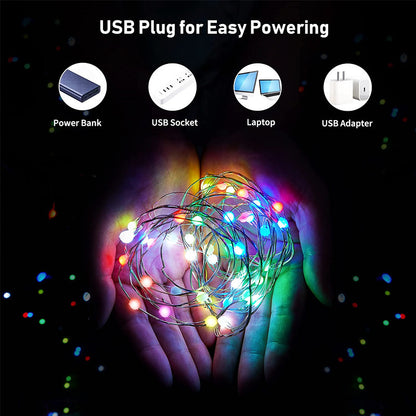 Smart USB Bluetooth LED String Lights: App-Controlled Christmas & New Year Decoration