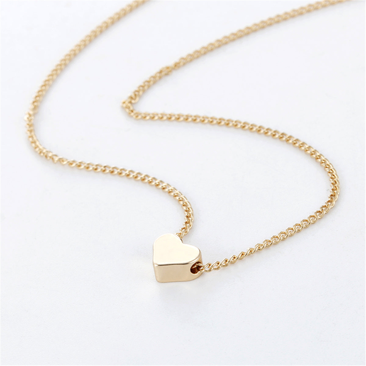 Golden Elegance Double-Sided Love Pendant Necklace