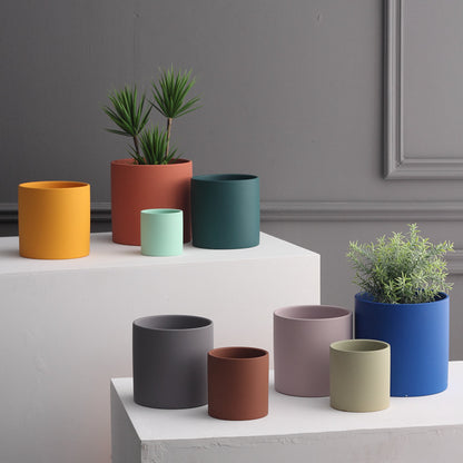 Nordic Industrial-Inspired Colorful Ceramic Succulent Planter