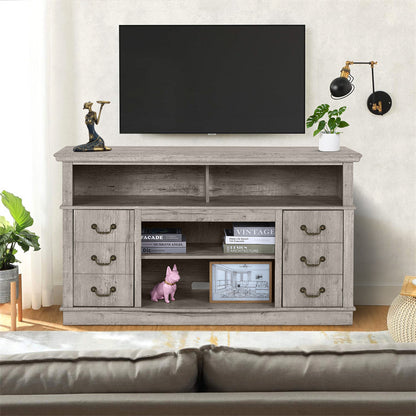 Farmhouse-Style TV Cabinet – Modern Vintage Wood TV Stand for Living Room