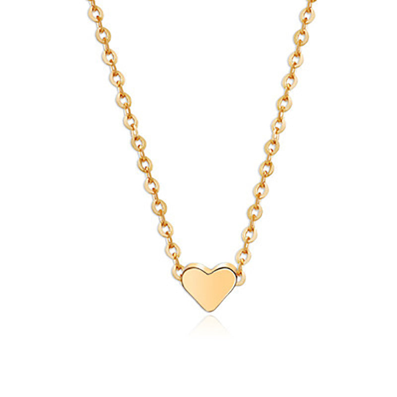 Golden Elegance Double-Sided Love Pendant Necklace