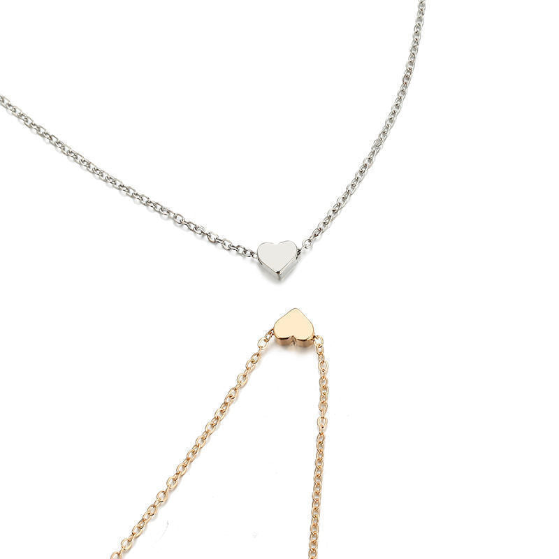 Golden Elegance Double-Sided Love Pendant Necklace