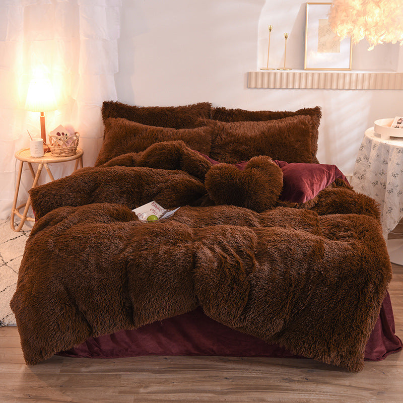 Winter Wonderland: Luxury Thick Fleece Duvet Cover Set for Queen & King Beds