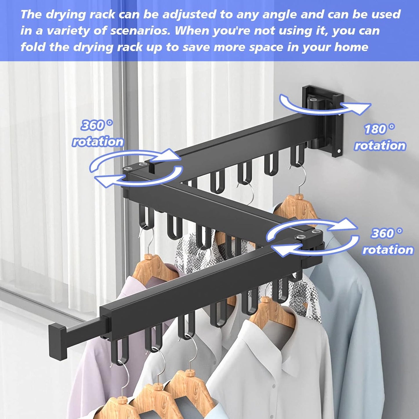 Wall-Mounted Drying Rack: Space-Saving Laundry Organizer