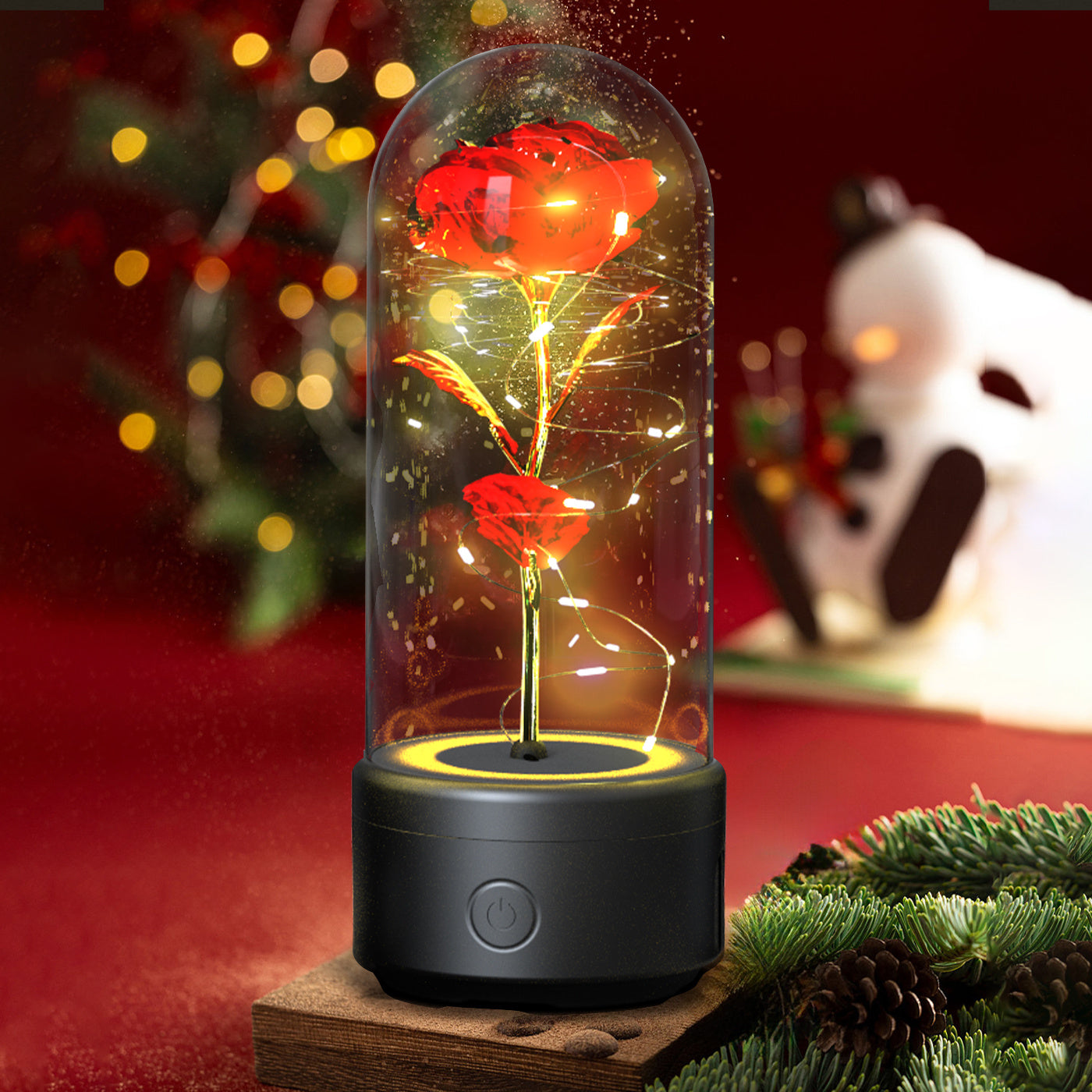 2-in-1 Harmony in Bloom Rose LED Light & Bluetooth Speaker