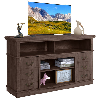 Farmhouse-Style TV Cabinet – Modern Vintage Wood TV Stand for Living Room