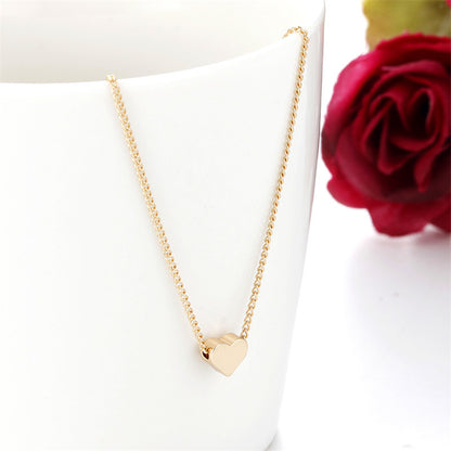 Golden Elegance Double-Sided Love Pendant Necklace