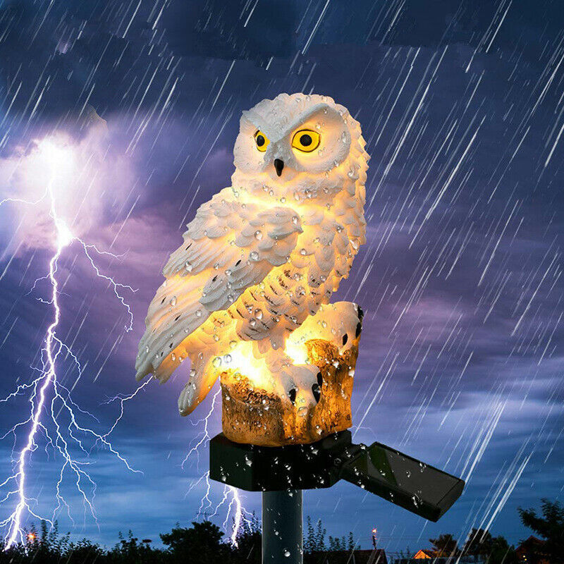 Solar-Powered LED Owl & Parrot Lawn Light – Waterproof Outdoor Garden Lamp