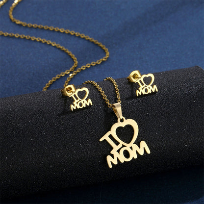 Heartfelt Elegance Stainless Steel Mother's Day Jewelry Set