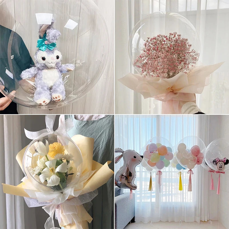 Whimsical Celebration Bundle: 3 Large Transparent Bobo Balloons