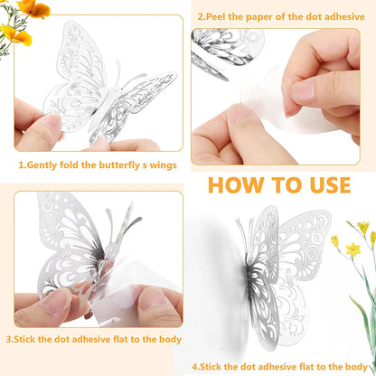 DIY Butterfly Wall Stickers: 12-Piece 3D Creative Home Decor Set