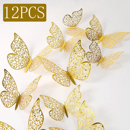 DIY Butterfly Wall Stickers: 12-Piece 3D Creative Home Decor Set