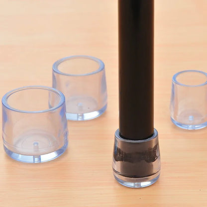 Premium Transparent Chair Leg Caps: Rubber Furniture Protectors