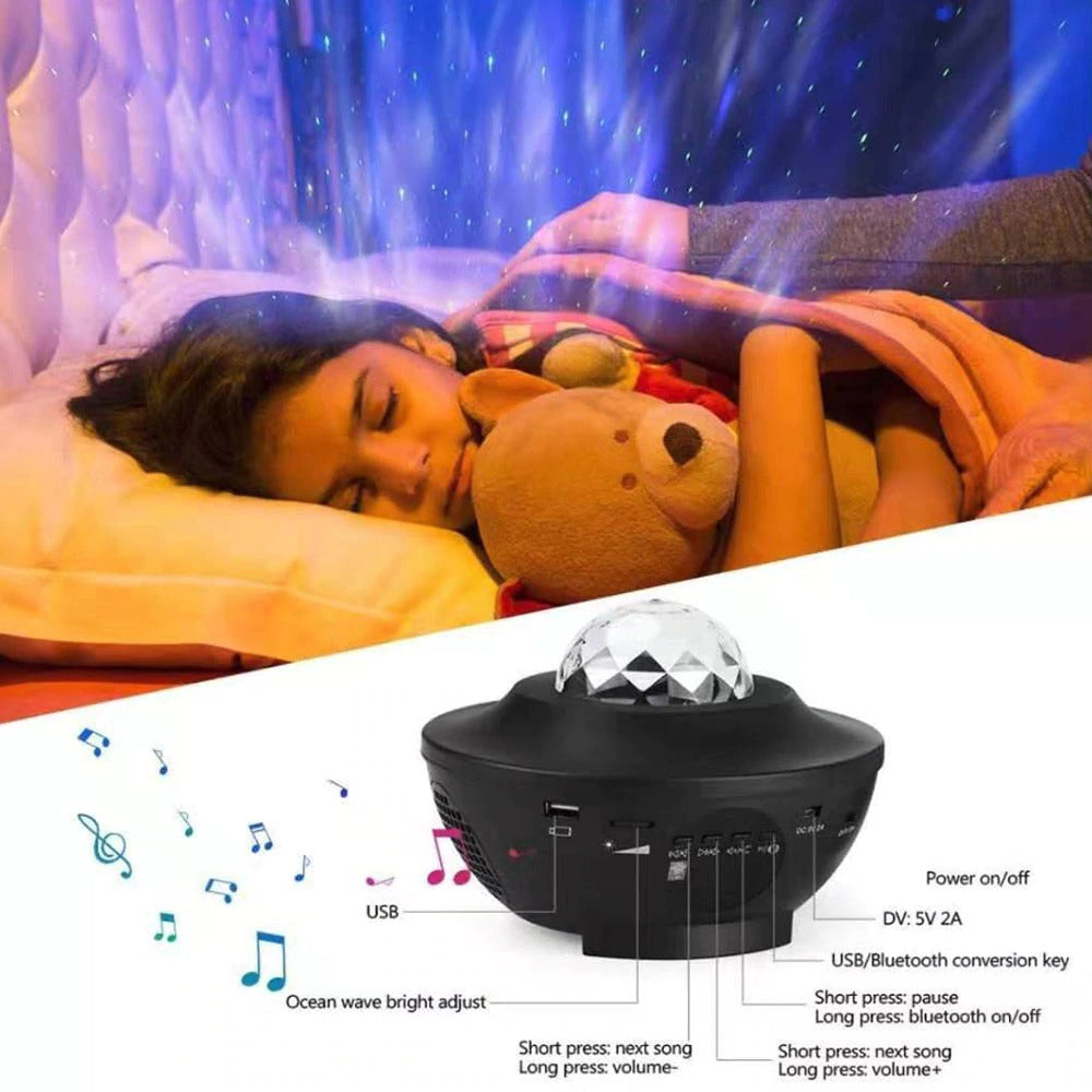 Starry Night Bluetooth Projector: Music, Waves, and LED Magic