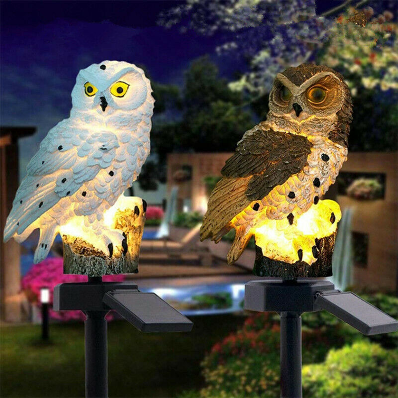 Solar-Powered LED Owl & Parrot Lawn Light – Waterproof Outdoor Garden Lamp