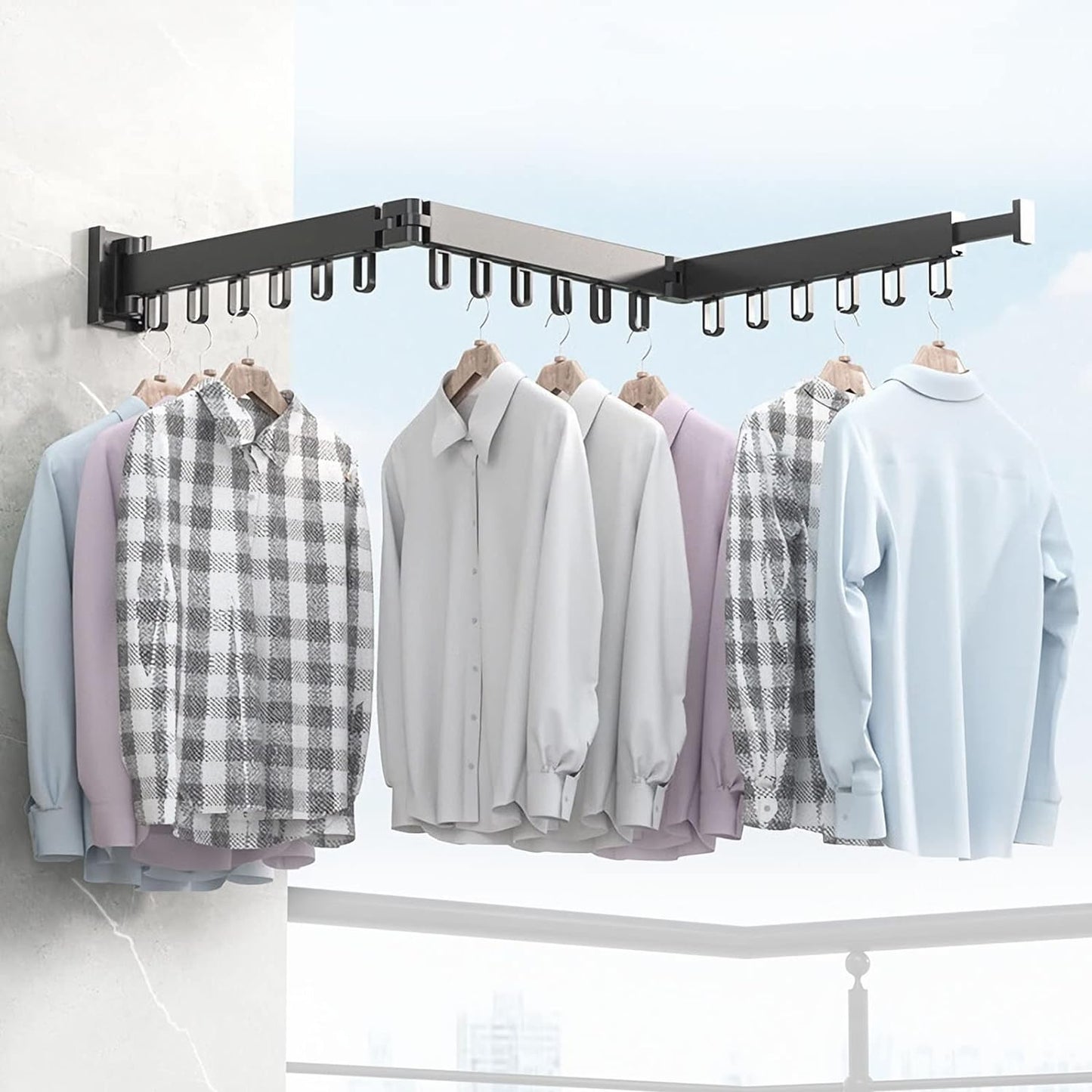 Wall-Mounted Drying Rack: Space-Saving Laundry Organizer