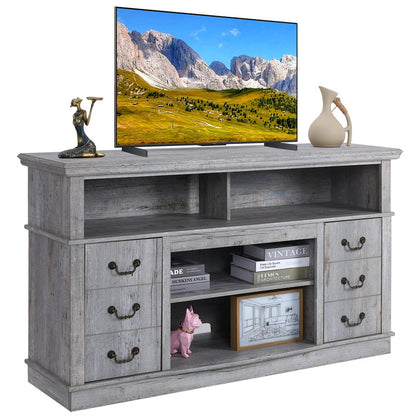 Farmhouse-Style TV Cabinet – Modern Vintage Wood TV Stand for Living Room