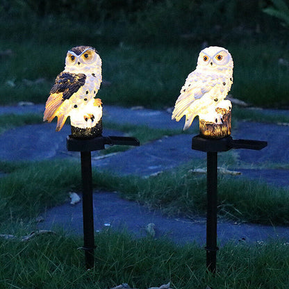 Solar-Powered LED Owl & Parrot Lawn Light – Waterproof Outdoor Garden Lamp